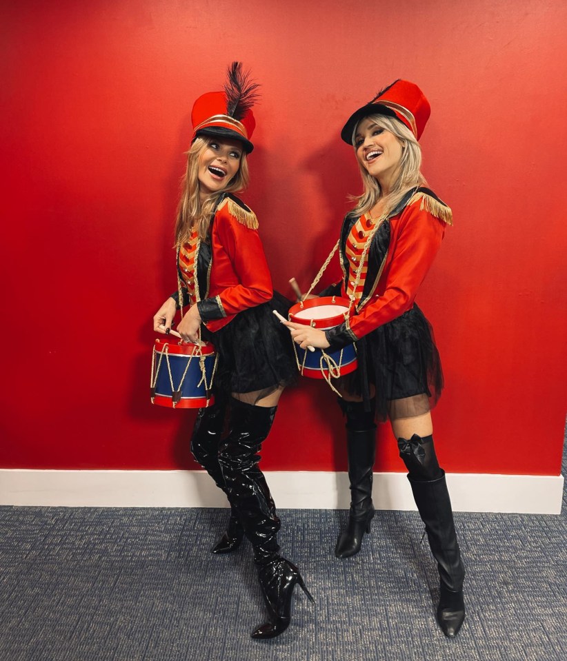 Amanda Holden and Ashley Roberts drummed up support for Heart in these sexy Nutcracker costumes