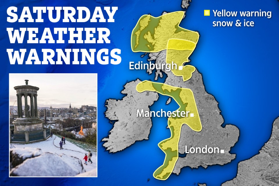 Saturday's weather warnings