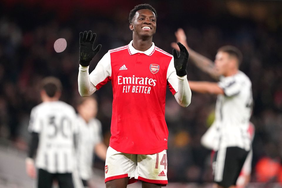 Eddie Nketiah squandered a great chance to put Arsenal ahead