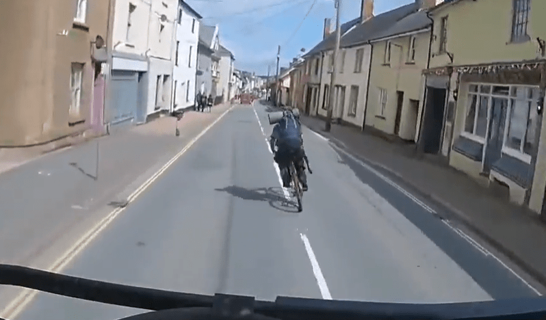 The rider was seen 'taking full advantage of the change to the Highway code'