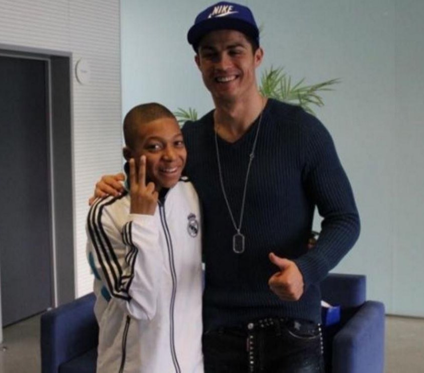 Young Kylian meets another idol, Cristiano Ronaldo