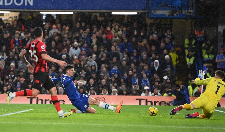 Kai Havertz's fourth Prem goal of the season put Chelsea ahead