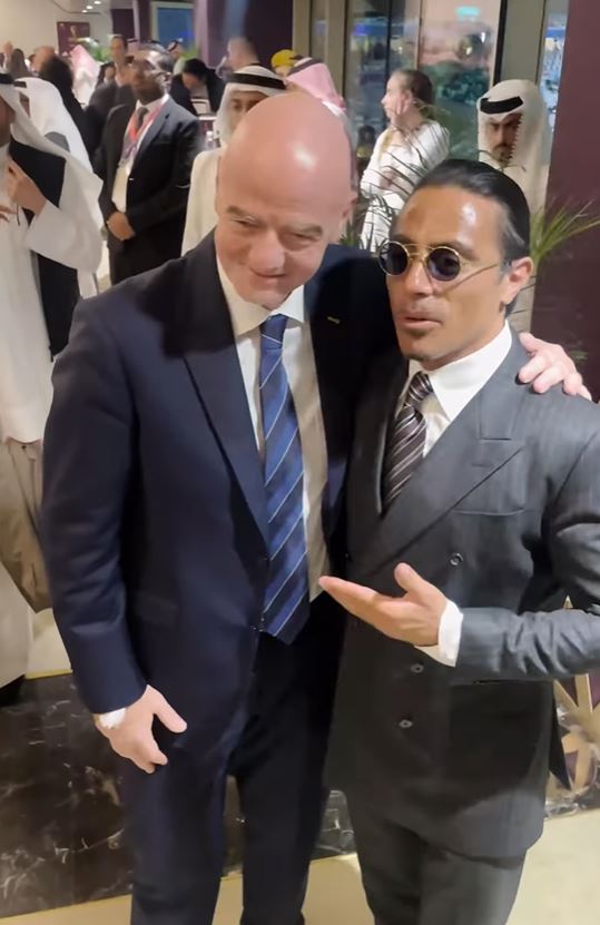 Infantino introduced Salt Bae to VIPs at a reception in Qatar last week