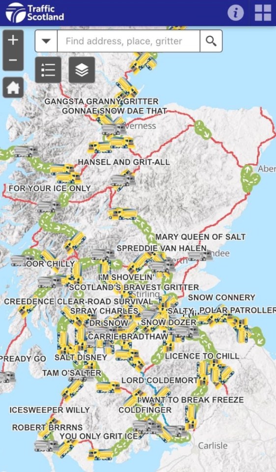 Some of the hilarious names gritters have been given in Scotland