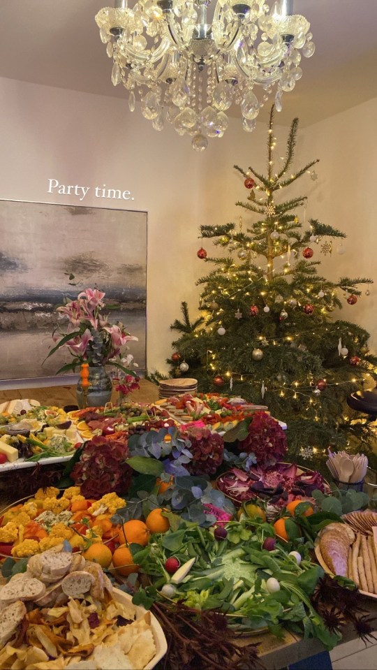 There was a huge spread in the dining room