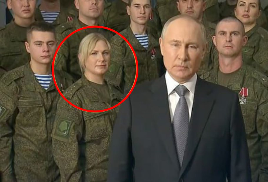 Putin has been accused of using 'paid actors' after a familiar face was spotted in his New Year speech