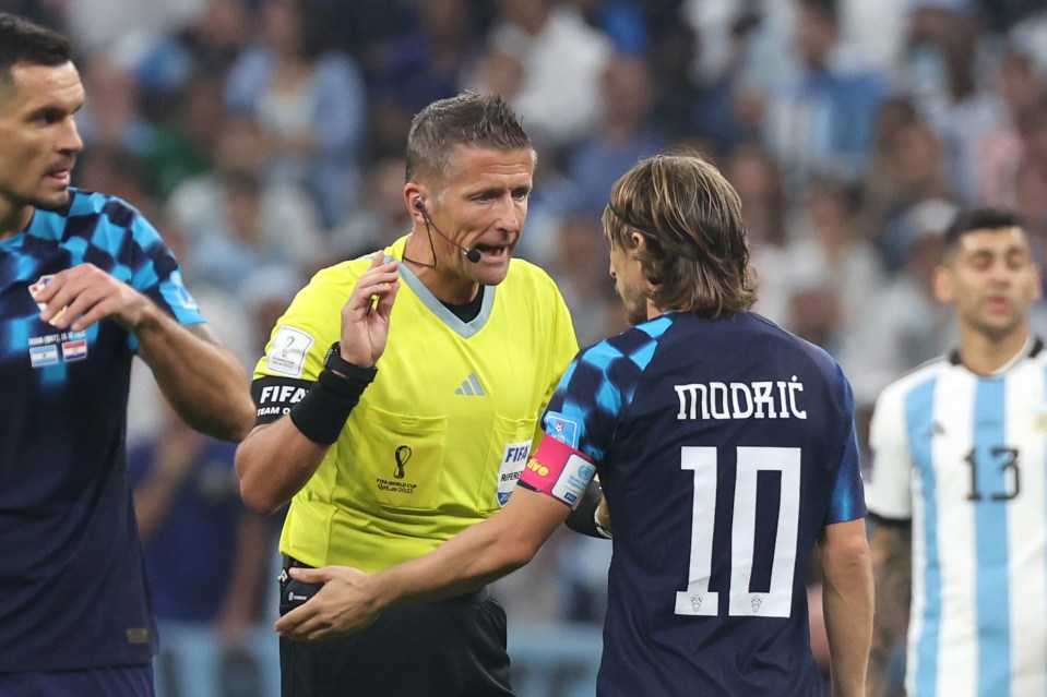 Luka Modric was left unhappy with Argentina's penalty award
