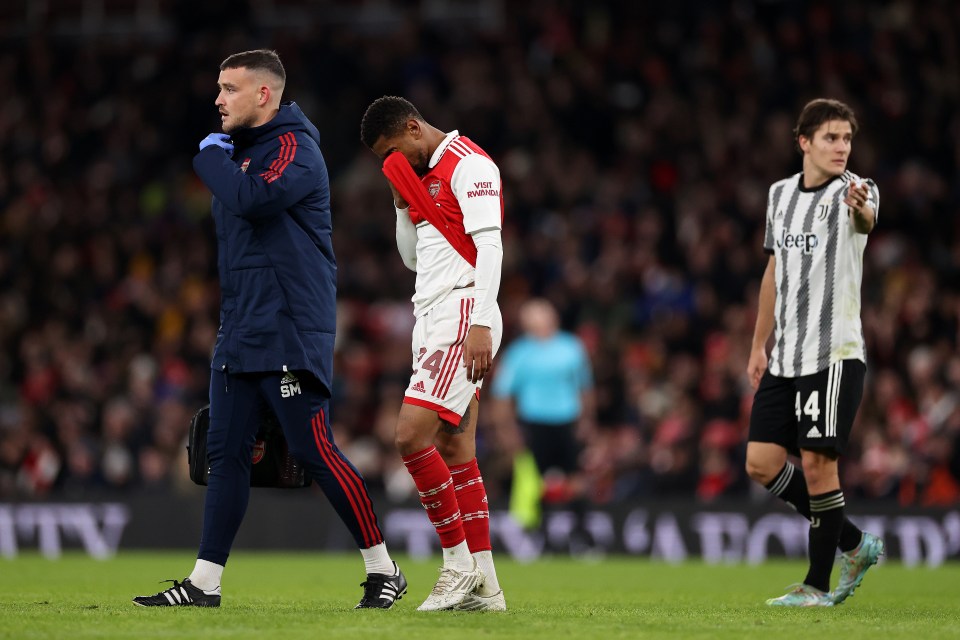 Reiss Nelson suffered an injury against Juventus