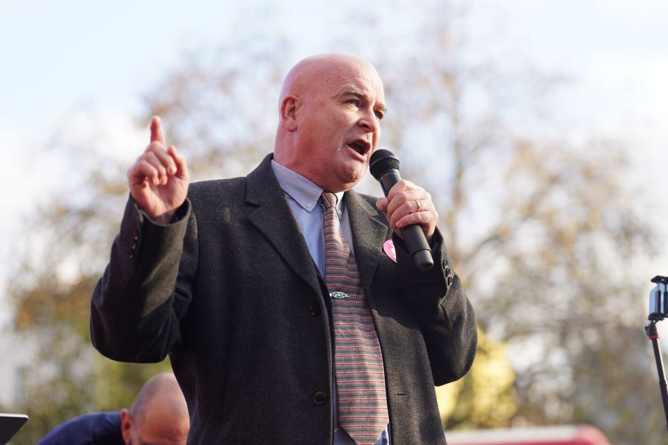 Mick Lynch, general secretary of the Rail, Maritime and Transport union (RMT), is leading rail workers out on strike