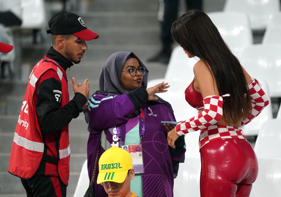 Security stopped her to question her on Friday