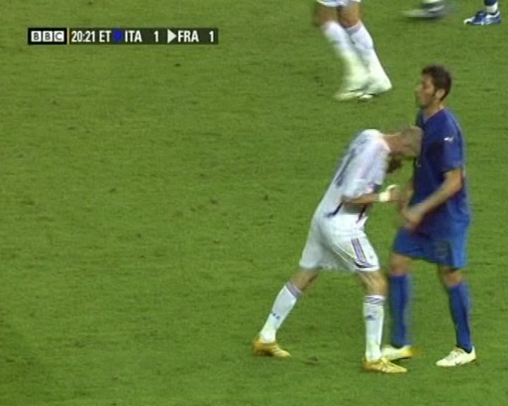 Zinedine Zidane infamously headbutted Marco Materazzi