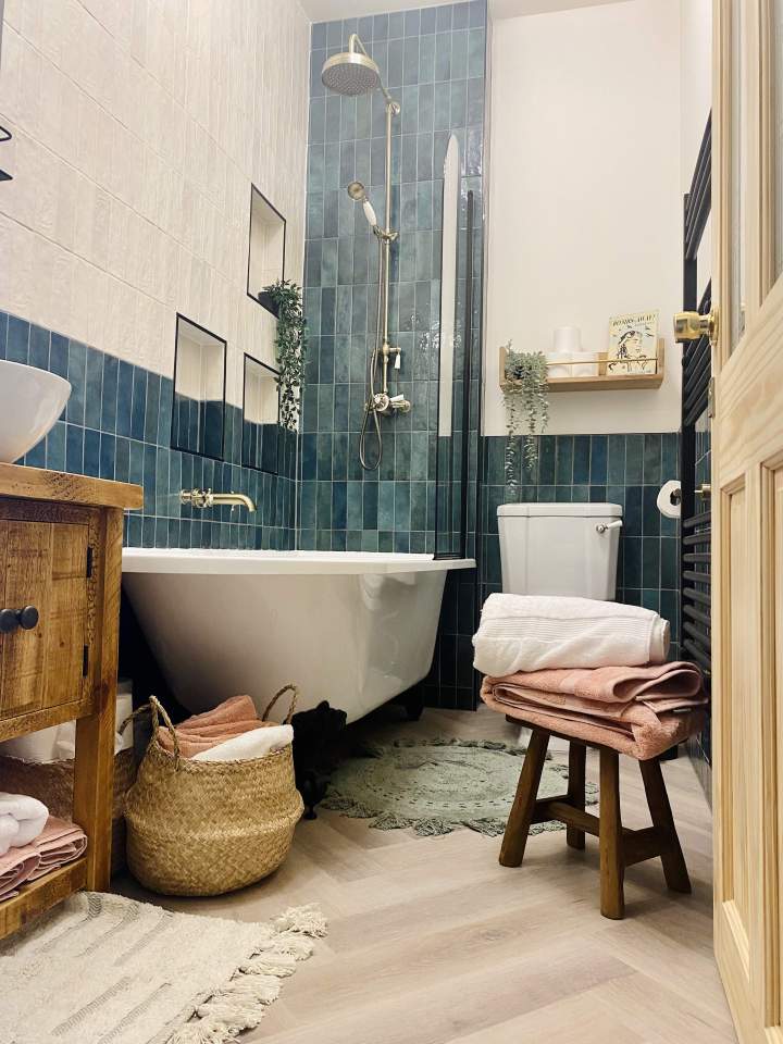 One image showed the changes they made to the bathroom