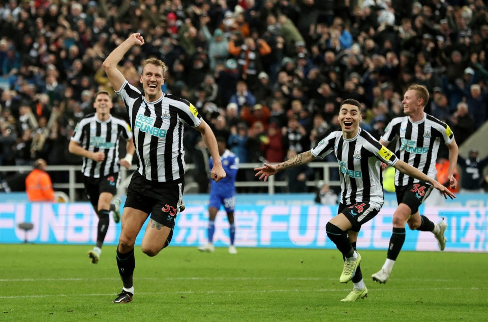 Burn netted a vital goal for the Magpies against Leicester City in the Carabao Cup