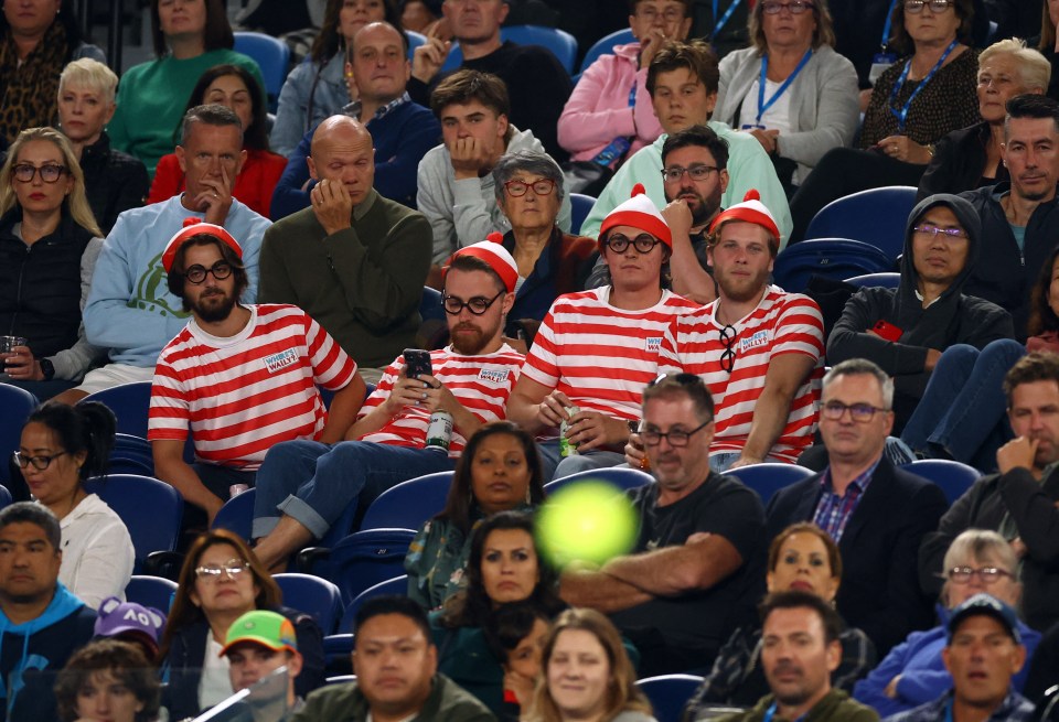 This group of fans were ejected from Rod Laver Arena