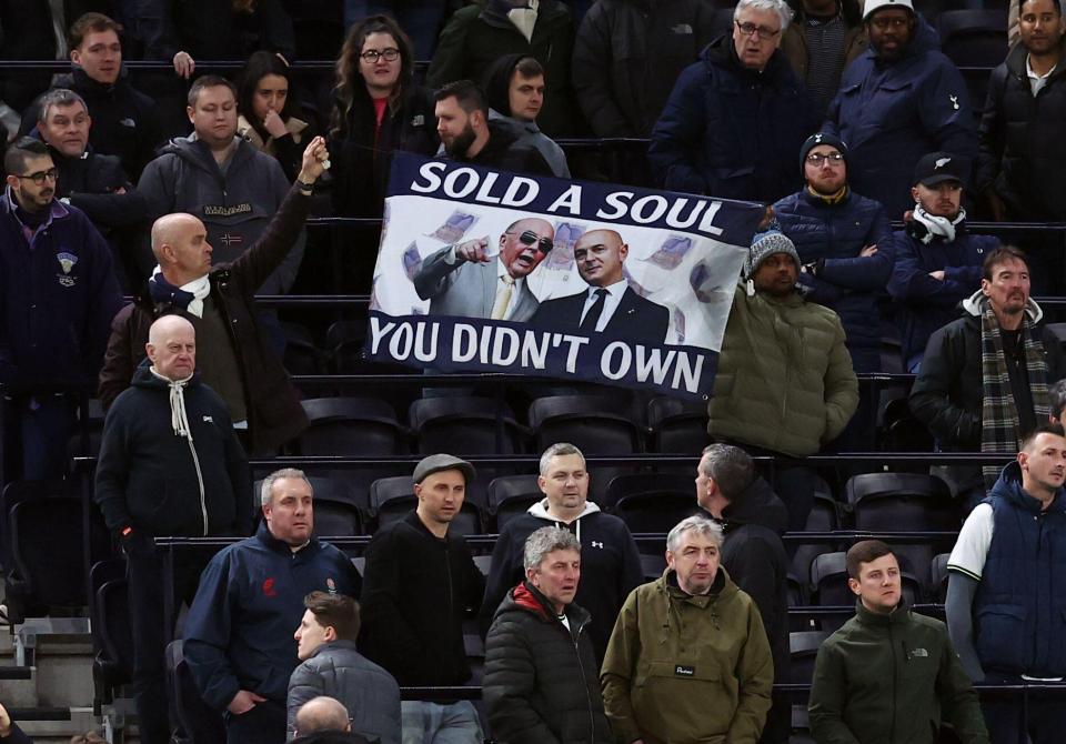 Fans showed their frustration at last week's North London derby