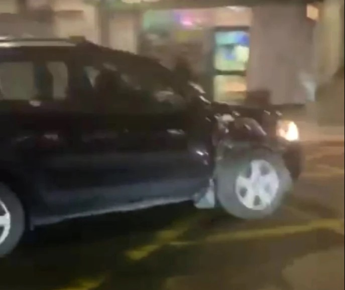 Six people have been injured after the car ploughed into pedestrians