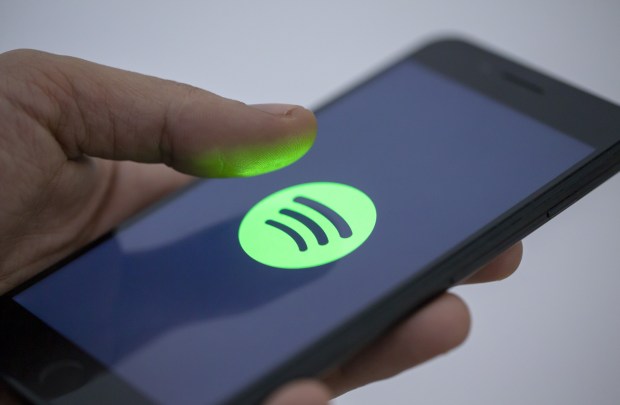Spotify logo on a smartphone screen.