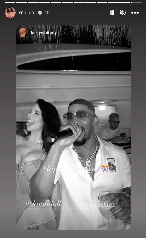 It was a New Year's party to remember for Ivana Knoll as she partied with film star Jamie Foxx