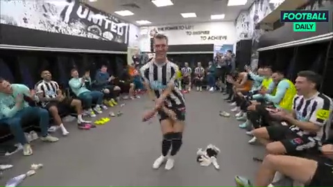 Dan Burn performed a wacky dance for his Newcastle team-mates