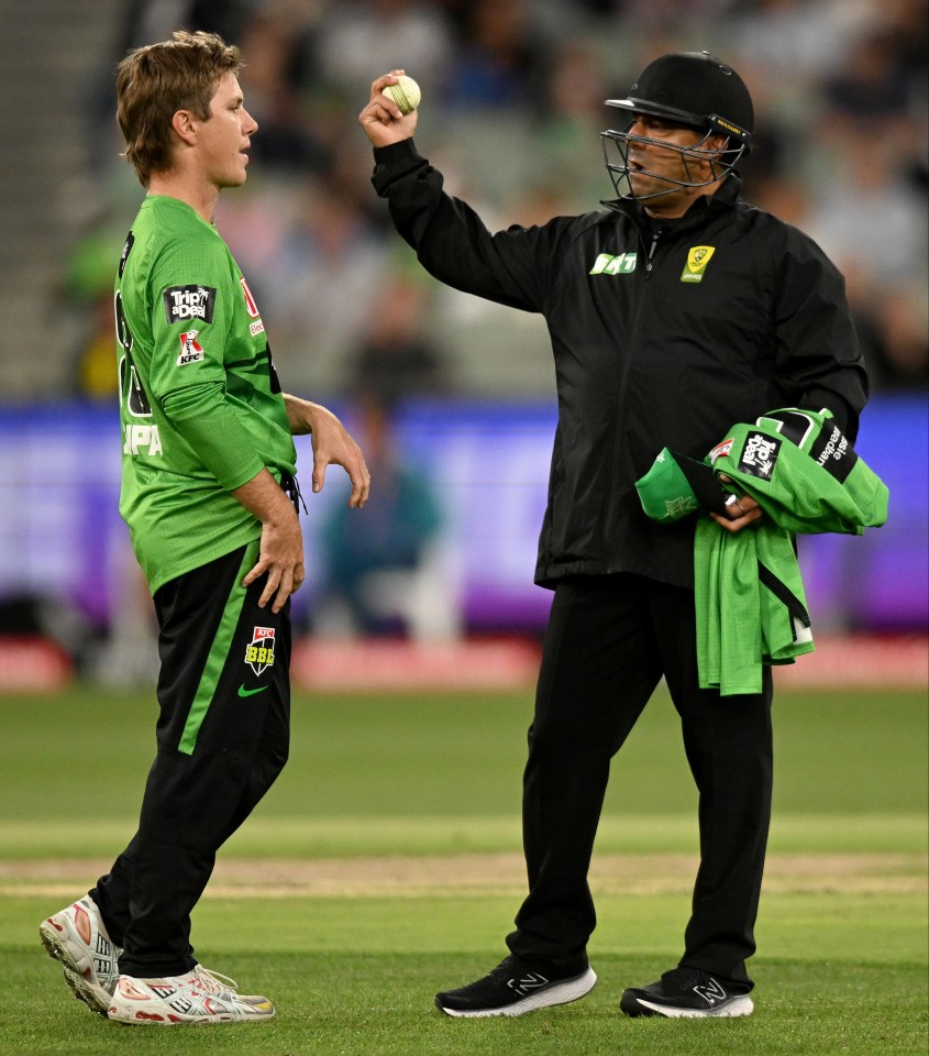 Replays showed Zampa had completed his action and it was given not out