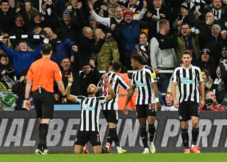 Joelinton's breakaway saw Newcastle reach their first semi-final in 18 years