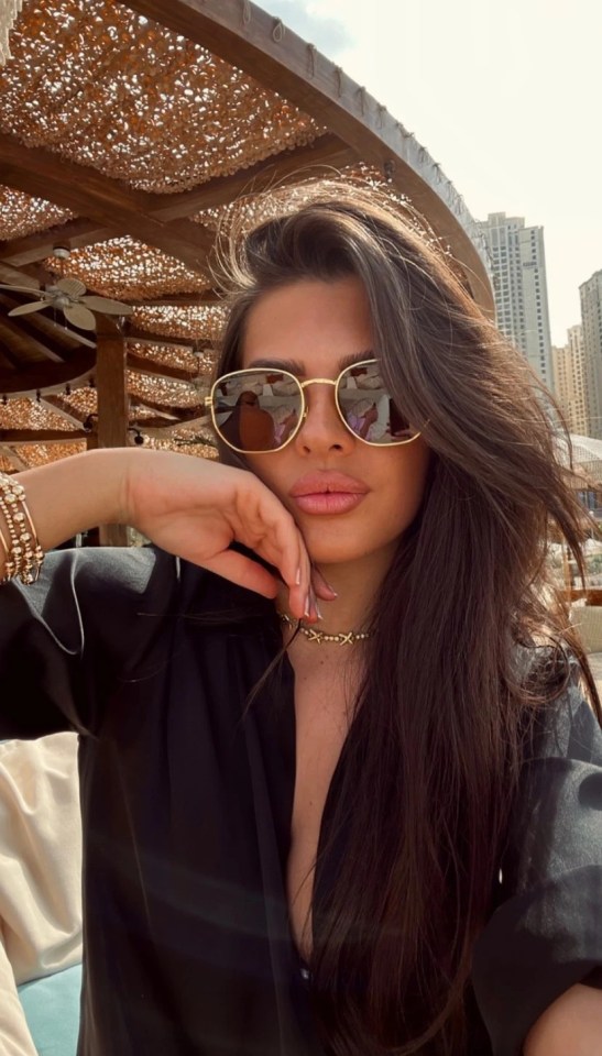The former Love Island star relaxed on the beach as she enjoyed her sun filled getaway