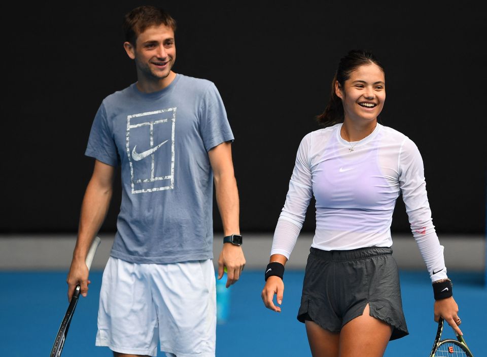 New coach Sebastian Sachs has been working with Raducanu Down Under