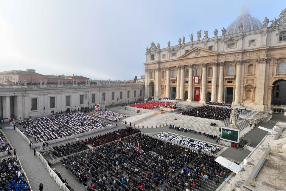A view of the funeral service of Pope Emeritus Benedict XVI in St Square at the Vatican, January 5, 2023