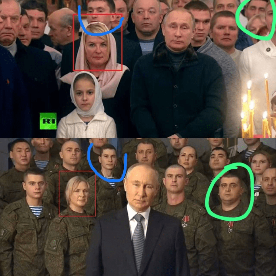 Internet sleuths recognised some familiar faces among the 'soldiers'