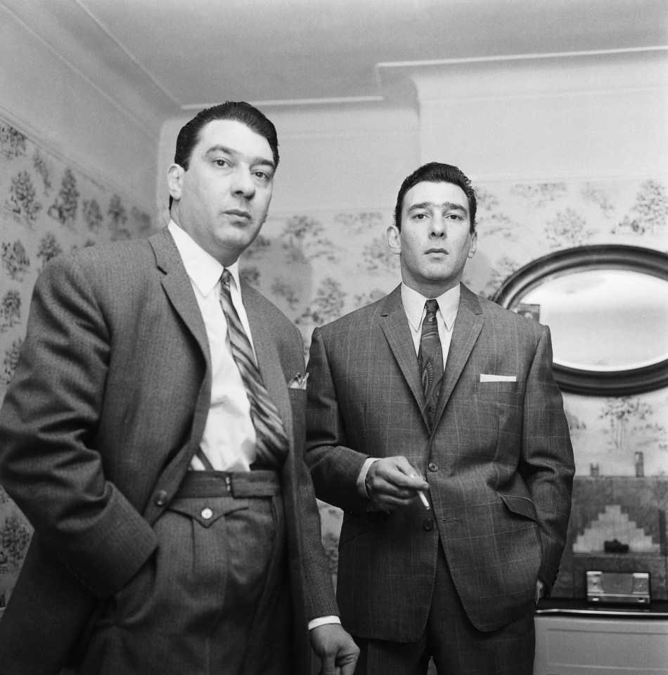 Ronnie and Reggie Kray at their home in 1966