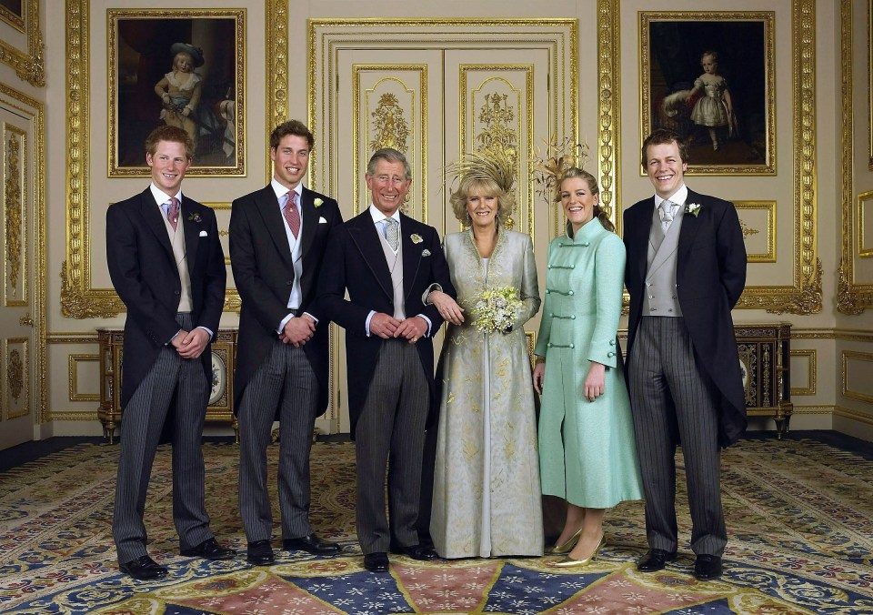 The royals at Charles and Camilla's wedding in 2005