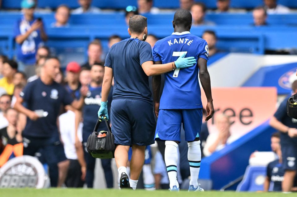 Kante was injured in the London derby against Tottenham in August