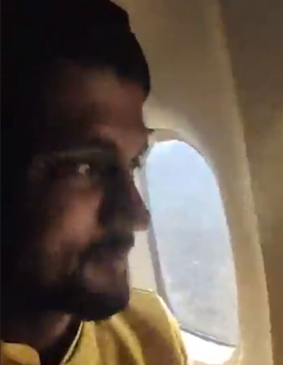 Sonu Jaiswal was live streaming as the plane came into land