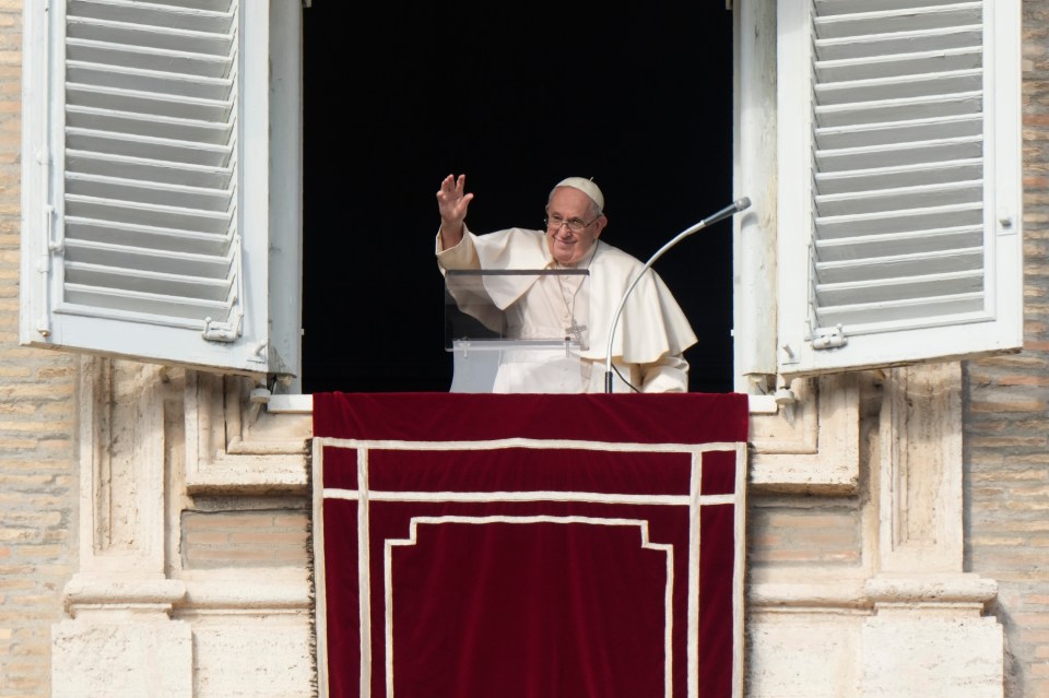 Pope Francis addressed grieving Catholics from a window of the Apostolic Palace