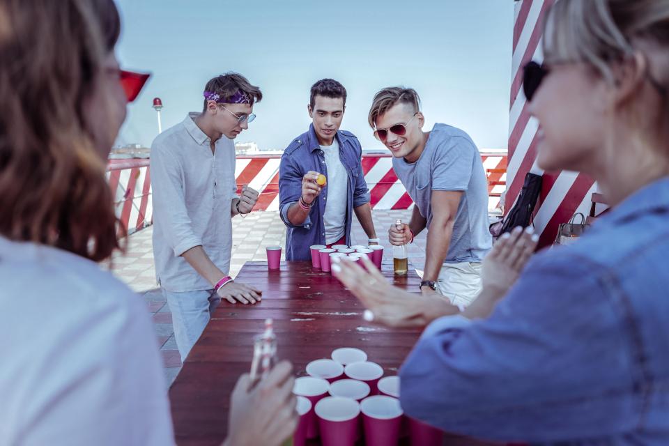Beer pong is a popular drinking game played around the world