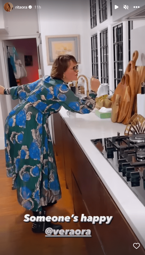 Rita Ora's mum Vera rocks out to Dire Straits in her kitchen