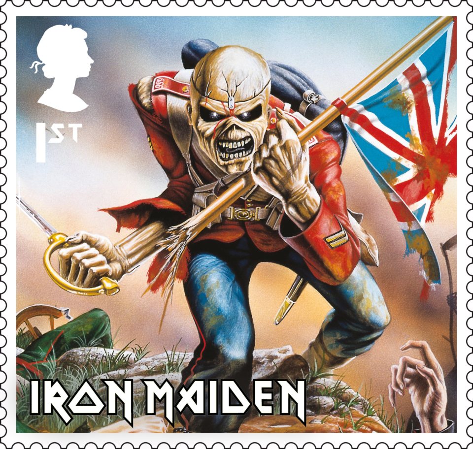 Iron Maiden — and their mascot Eddie — feature on this new set of stamps
