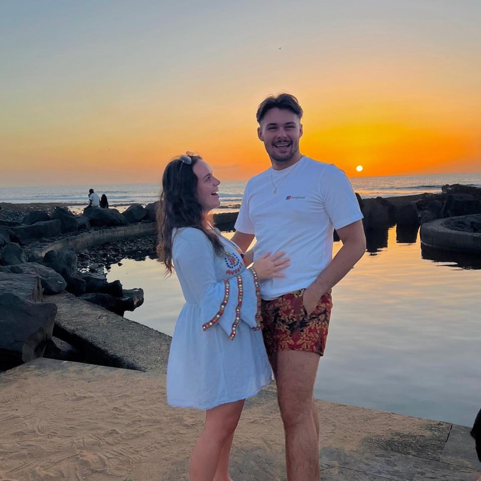 The TV star was all smiles in the holiday snaps