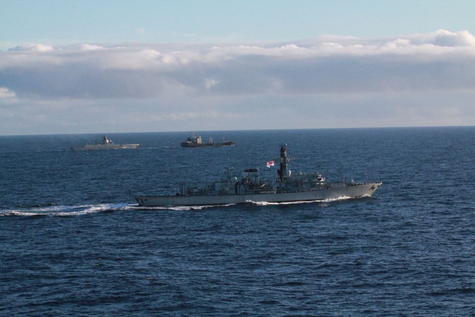 The Royal Navy monitored the two Russian ships as the passed near the UK