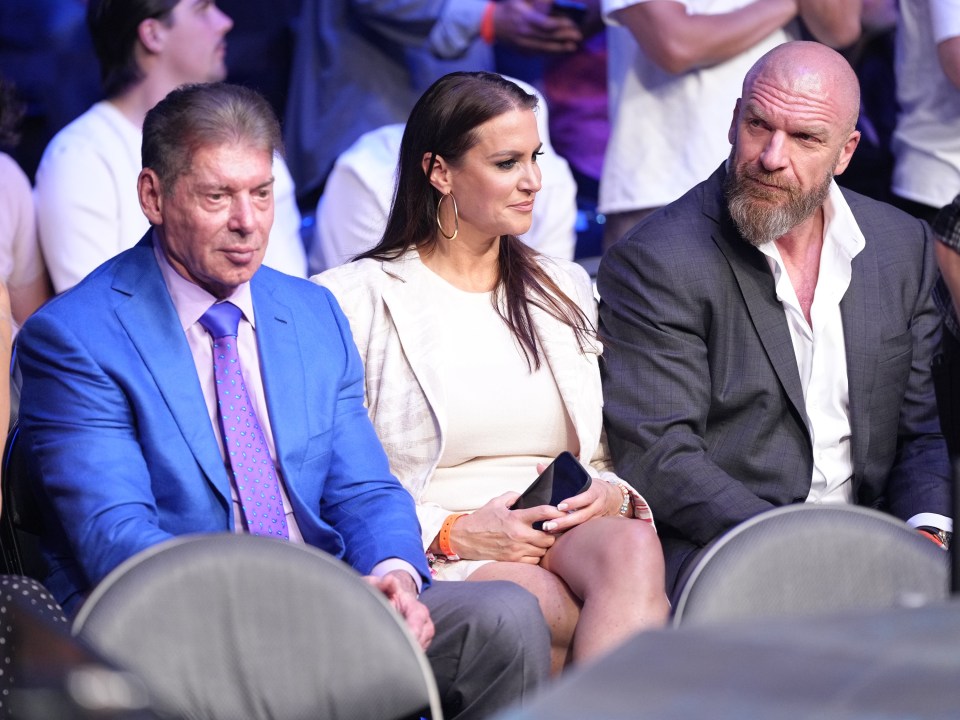 Vince McMahon with daughter Stephanie McMahon and Triple H