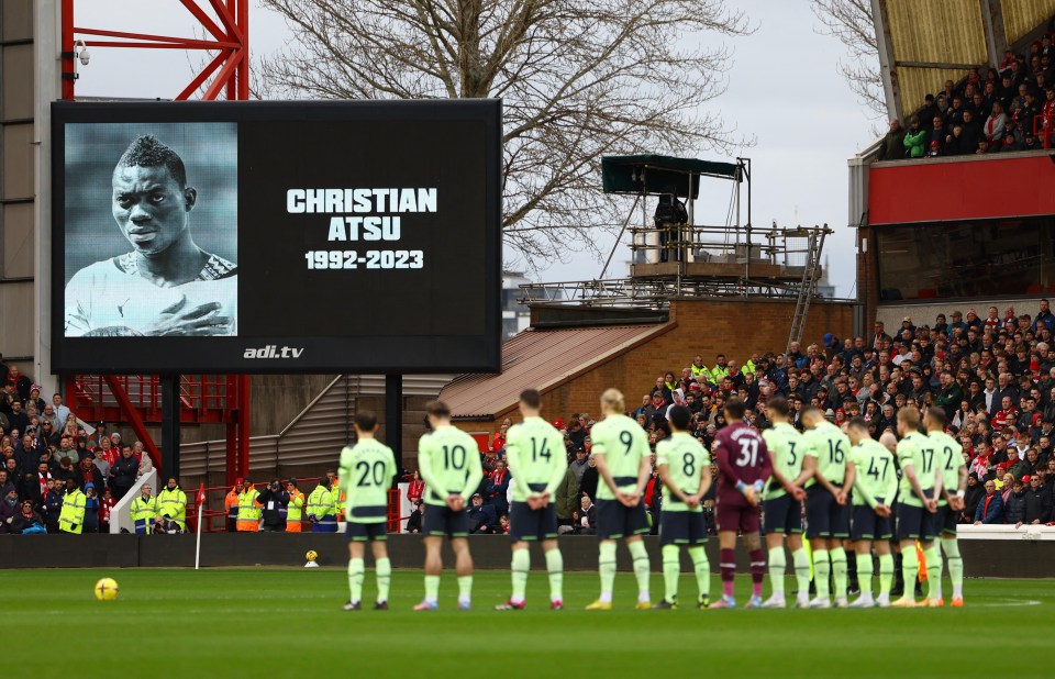 A minute's silence for Atsu at Nottingham Forest v Manchester City