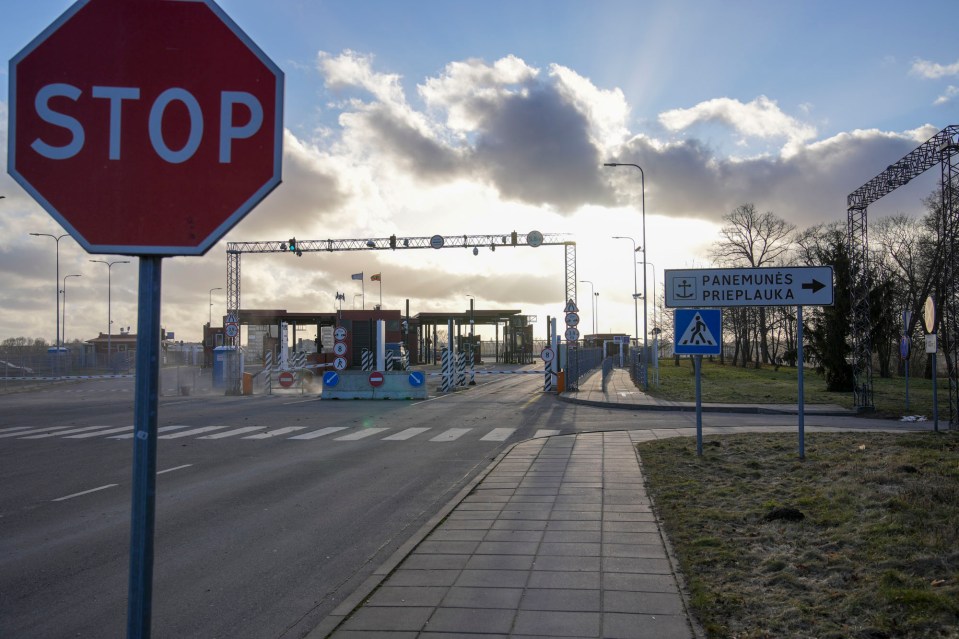 The border between Russia and the European Union at Panemune