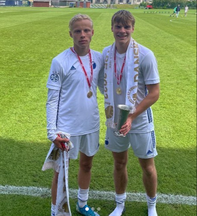 Brothers Oscar, left, and Emil, right, are coming through the ranks at FC Copenhagen