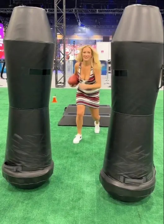 Spiranac tried her hand at NFL ahead of the Super Bowl