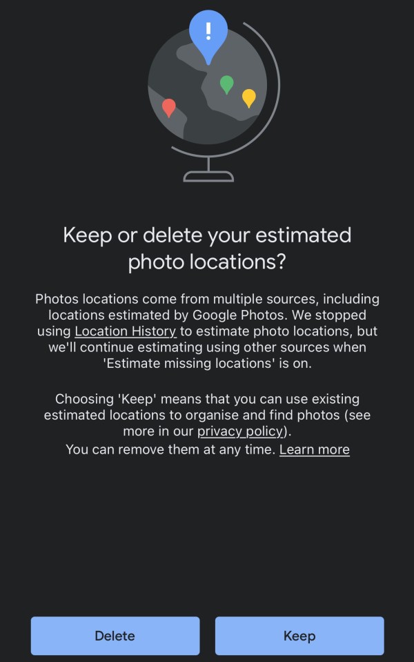 Look out for this prompt in the Google Photos app