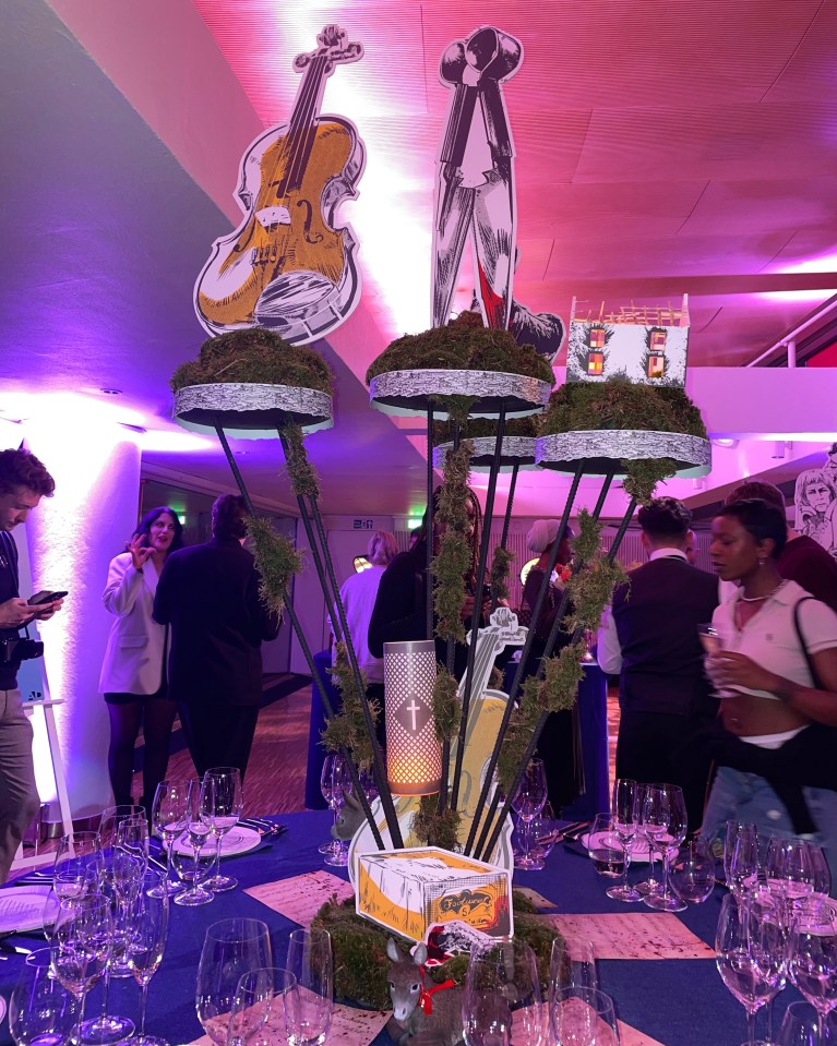 Each table display was inspired by one of the nominated films