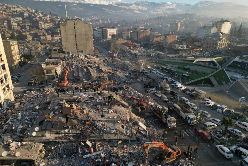 Countless buildings have collapsed in the one of the worst hit cities in Turkey