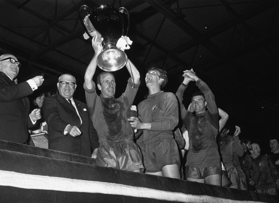 Sir Bobby lifted the European Cup in 1968
