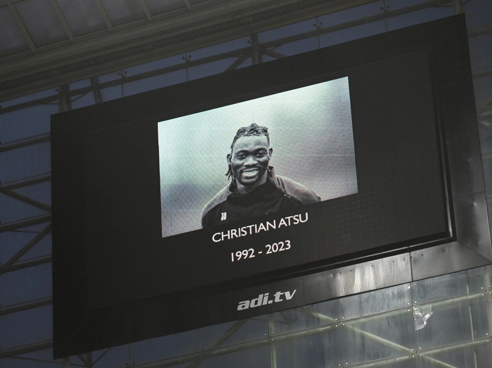 Atsu's face appeared on the big screen at St James' Park
