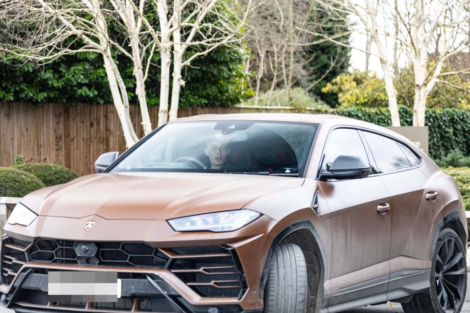 Kai Havertz left in his Lamborghini